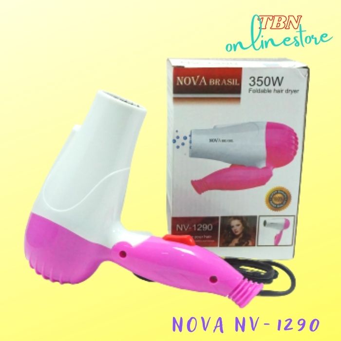 Alat Pengering Rambut Mini Lipat Nova NV 1290 350Watt Murah Hairdryer / hair dryer / hairdrayer / hairdayer Perawatan Rambut