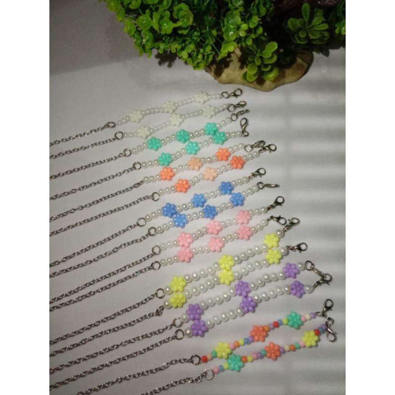 Kalung masker/tali masker/kalung masker korea rantai mutiara bunga