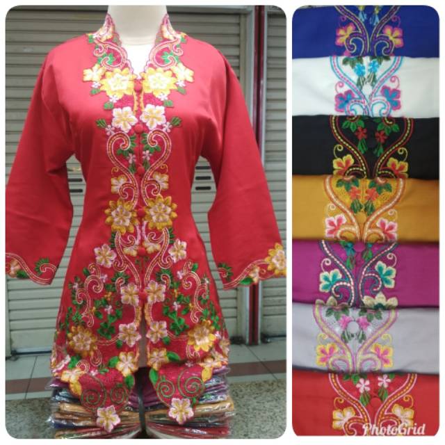 Kebaya encim bordir kombunasi warna