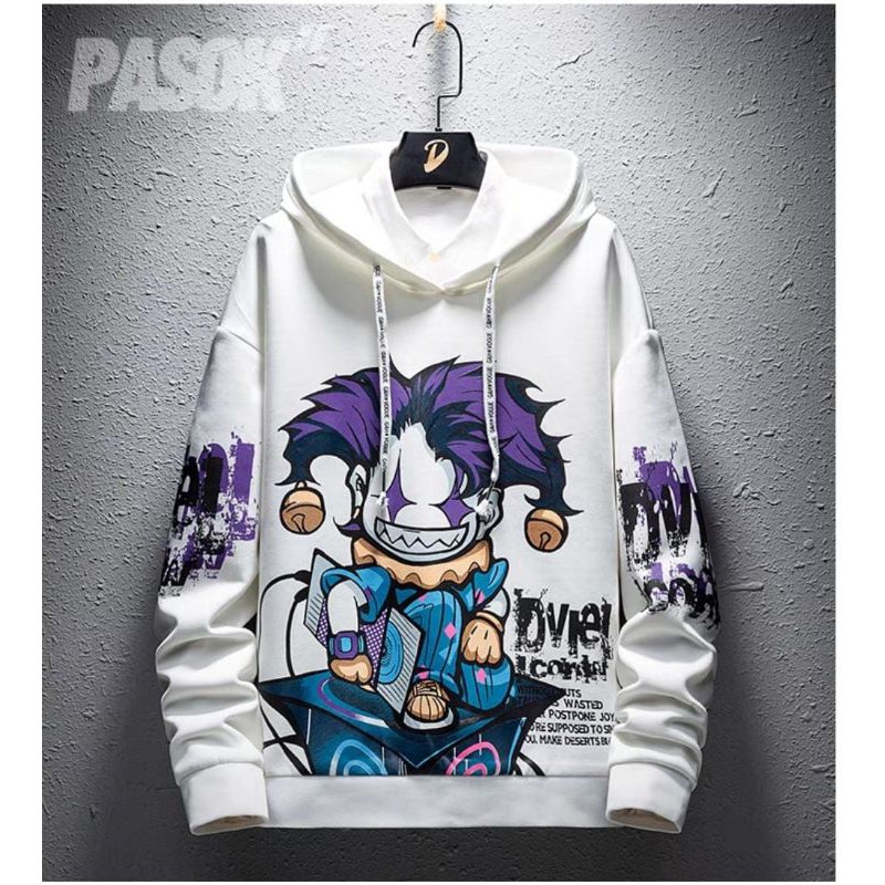 N_S Hoodie Lengan Pendek Reglan Motif Demon