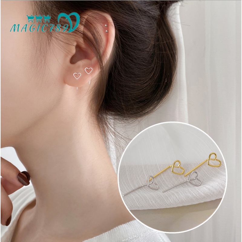 Magic789 Fashion Small Hollow Heart Stud Earrings for Women Girls