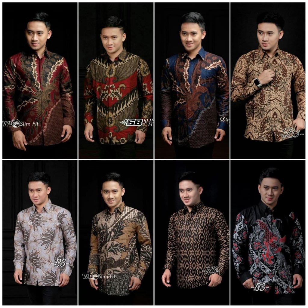 Batik Pria Lengan Panjang BATIK NAKULA HRB026 motif KERATONAN Kode 002 size M L XL XXL Reguler