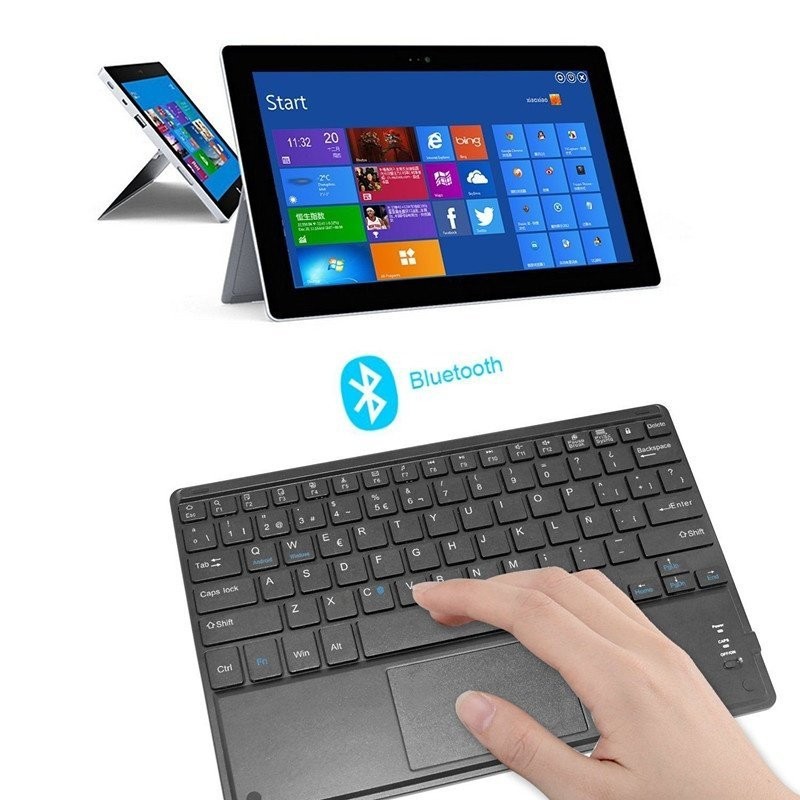 JP118 59-key Ultra-slim Thin Mini Bluetooth Keyboard Touchpad Panel