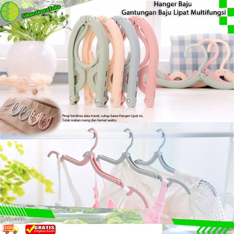 (SKR) Hanger Baju Lipat Lipat Portable Gantungan Baju Kaos Kaki Lipet Portable Traveling Tebal Murah Jemuran Foldable Cocok untuk Travelling
