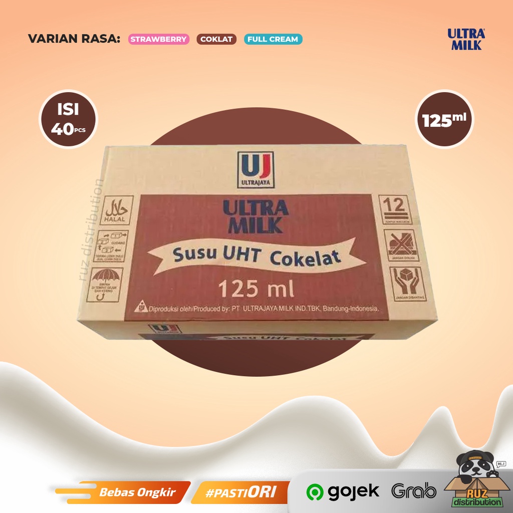 Susu Ultra Milk 125ml 1 Dus - 1 Karton Isi 40pcs