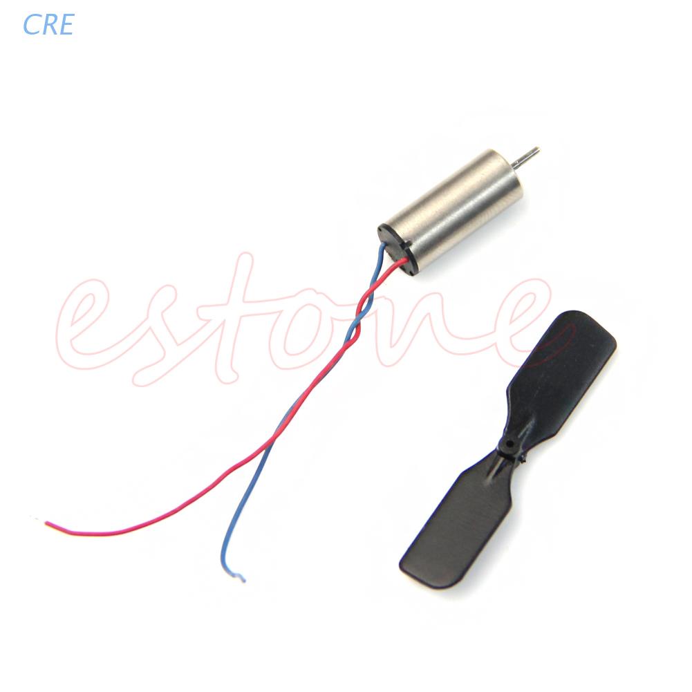 Cre 2 Pasang Motor Coreless 3.7v 48000rpm + Baling-Baling Untuk Mainan Helikopter Rc