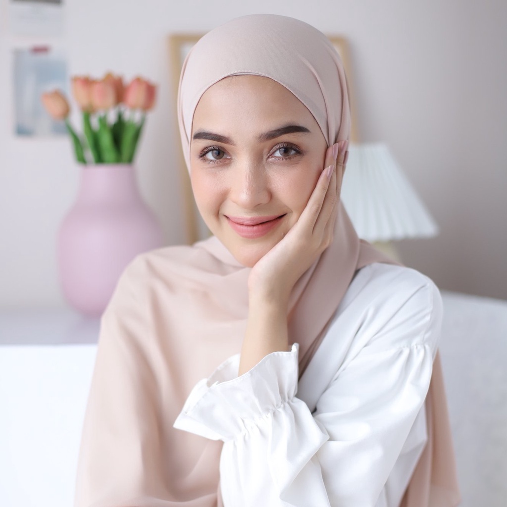 Lozy Hijab - [Defect] Bawal Shawl ( Hijab Pashmina )-Nude Cream