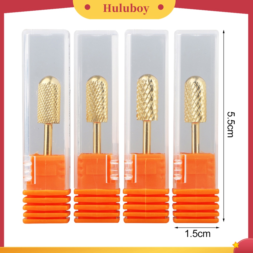 Huluboy Huluboy♡ 4pcs Mata Bor Pengikir Kuku Sturdy Bahan Tungsten Steel Untuk Manicure