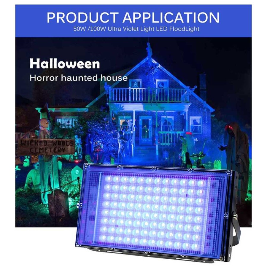 Lampu Sorot Led Uv Aquarium Ikan 50W + Saklar Kabel On Off