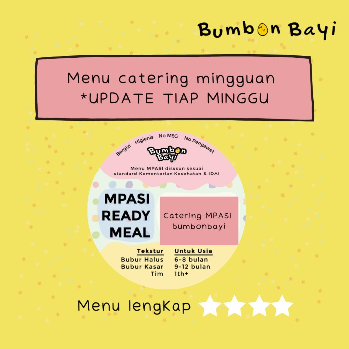 Catering Mpasi 6-24 Bulan/ Catering Mpasi Bayi Balita