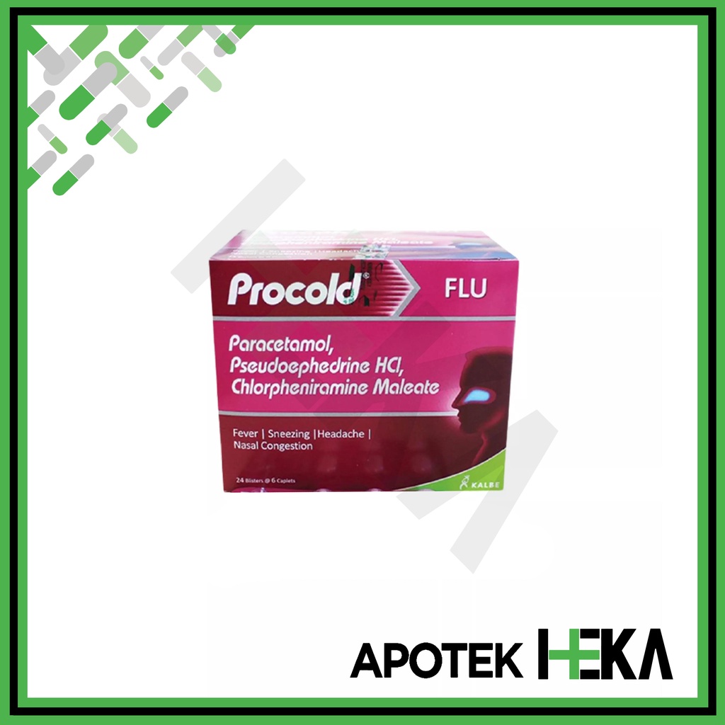 Procold Flu Strip isi 6 Tablet - Obat Demam Sakit Kepala Bersin (SEMARANG)