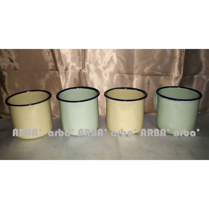 Gelas Enamel / Blek / Seng / Kaleng Jadul Mungil "Polos"
