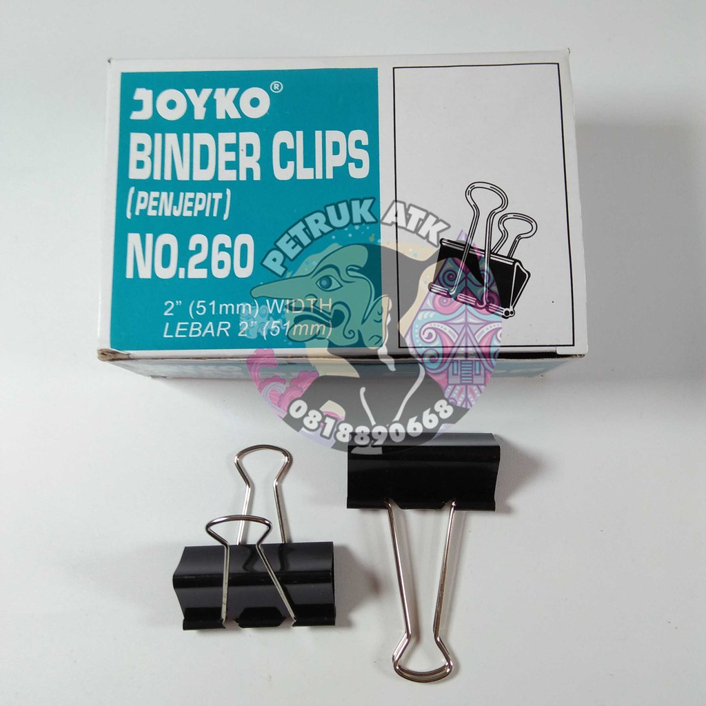 

[PAK KECIL] BINDER CLIP / KLIP PENJEPIT KERTAS JOYKO NO. 260 (12 PCS)