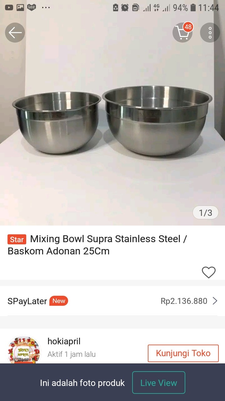 Mixing Bowl Supra Stainless Steel / Baskom Adonan 25cm