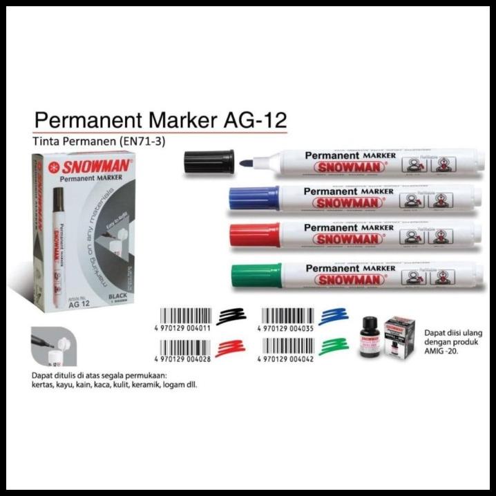 

Force | Spidol Snowman Permanen Ag12 Isi 12 Pcs