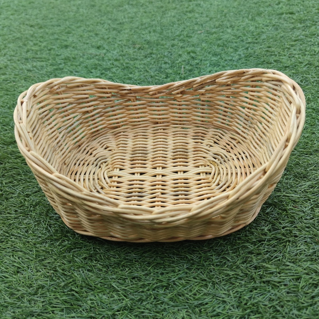 AKN88 - Kerajinan Tangan Rotan - Keranjang Parsel Oval Kecil Mini 27x20x10cm