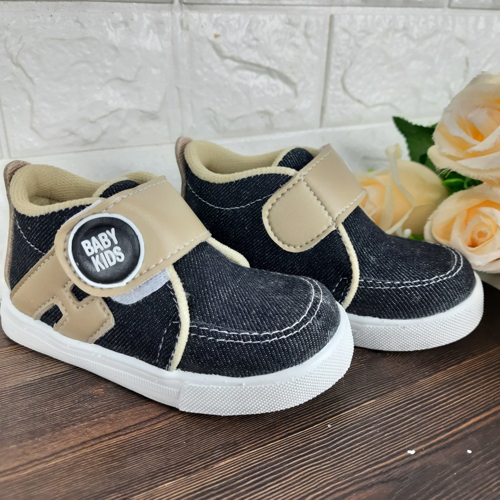 [TAMAN SEPATUKU] SEPATU TRENDY MURAH SNEAKER DENIM ANAK LAKI-LAKI  1-6 TAHUN CAX09