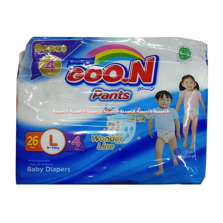 Goon Excellent Dry L 26 Diapers celana Popok celana daya serap cepat Goo.n L26