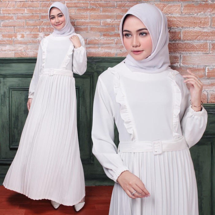 Jual Baju Gamis Wanita Dress Muslim Wanita Baju Muslim Wanita Putih Shopee Indonesia