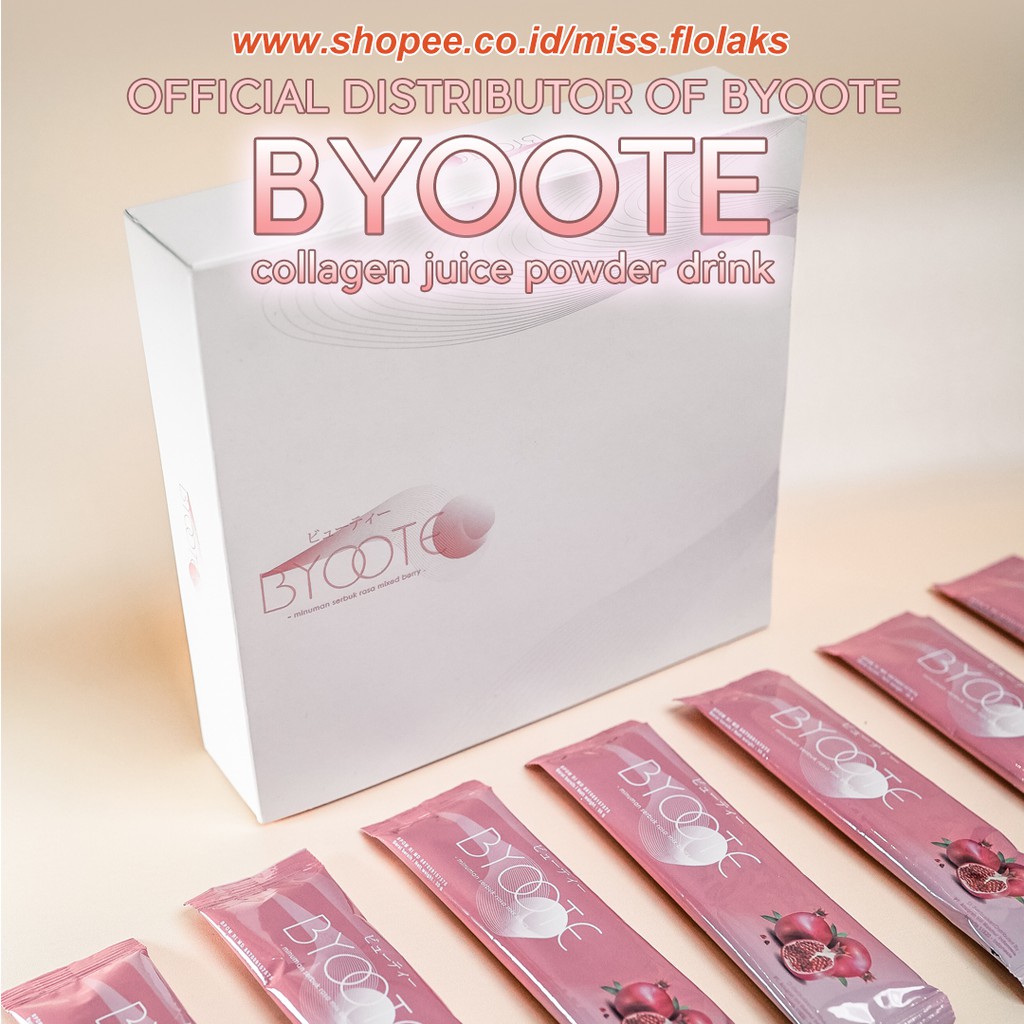 BYOOTE COLLAGEN Juice Powder Drink - minuman collagen (1 box, 16 sachet) - Missflolaks