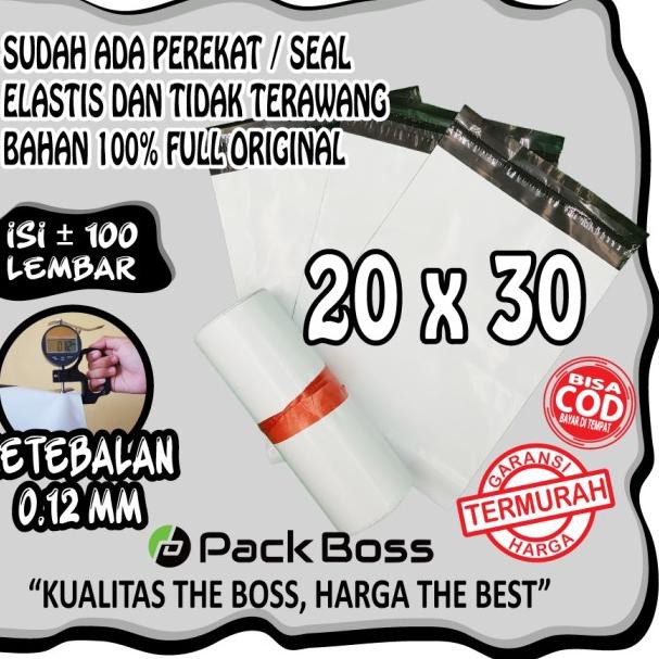 

✶ PUTIH PREMIUM POLYMAILER 20x30 +/- 100 HALUS TEBAL LANGSUNG PABRIK ☉
