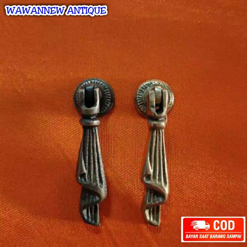 Handle / Tarikan Laci Lemari Jendela Pintu Rumah Kuningan Antik Murah 7.6cm