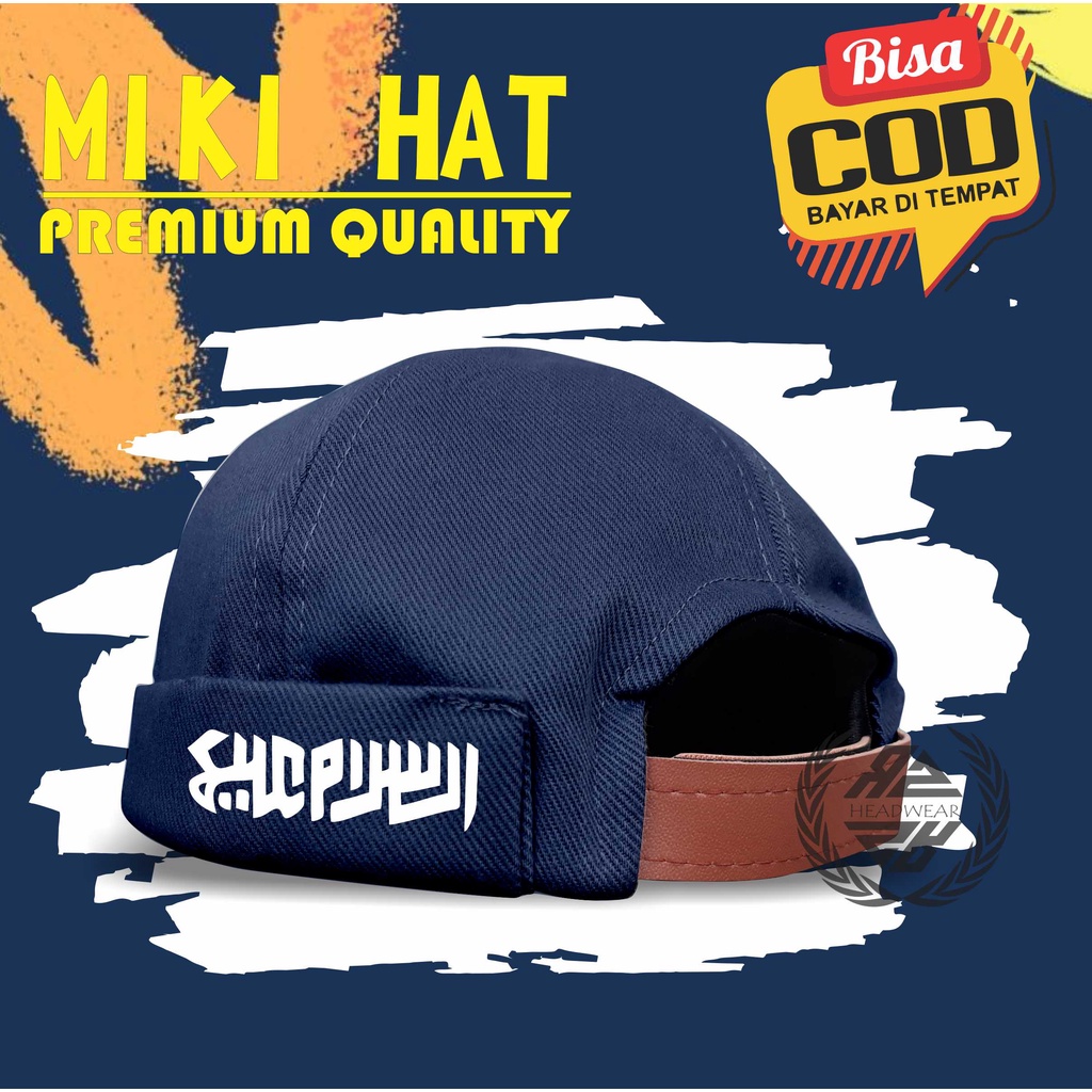 Topi Pria Dewasa Peci Uas (Mikihat) Logo Asalamualaikum Kaligrafi Muslim Kwalitas Import