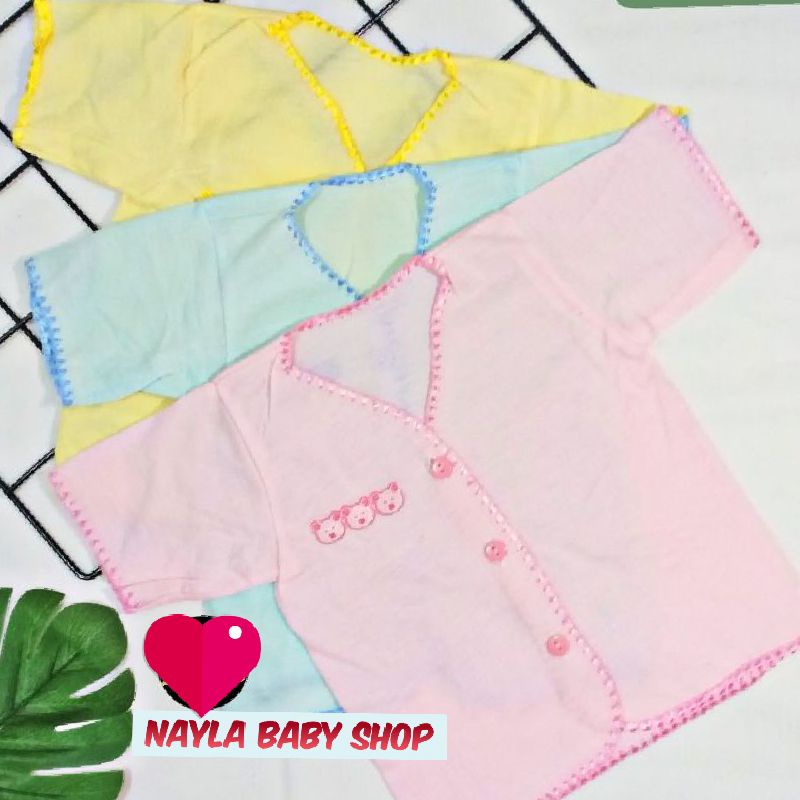 Baju Bayi Polos /Baju Bayi Kancing Polos Warna /Baju Bayi Polos Putih/Baju Atasan Bayi  Pendek Newbo