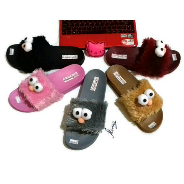 Sandal elmo bulu cantik murah