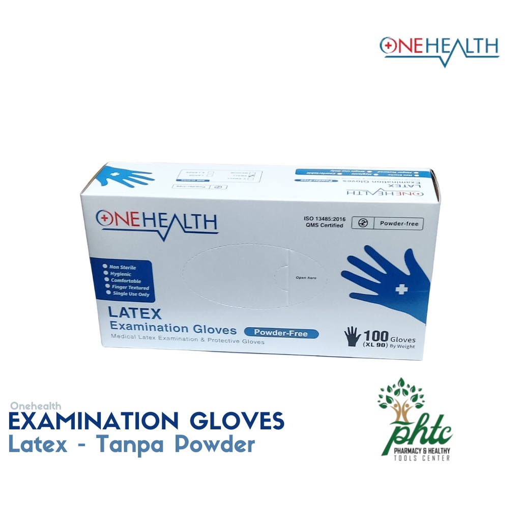 ONEHEALTH Sarung Tangan Tanpa Powder l Examination Latex Free Powder - Putih