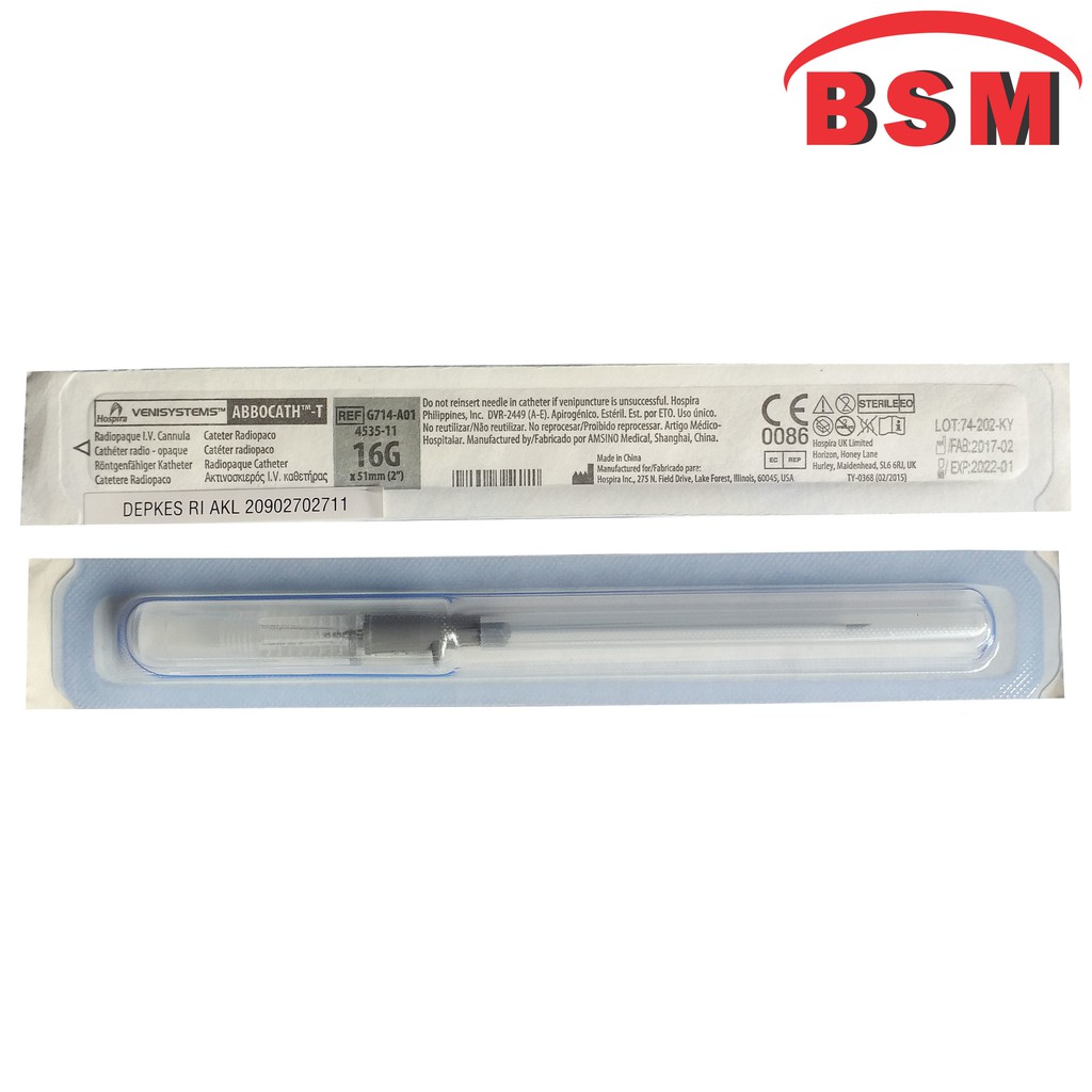 Jarum Infus IV ABBOCATH ABBOTH NO 16G