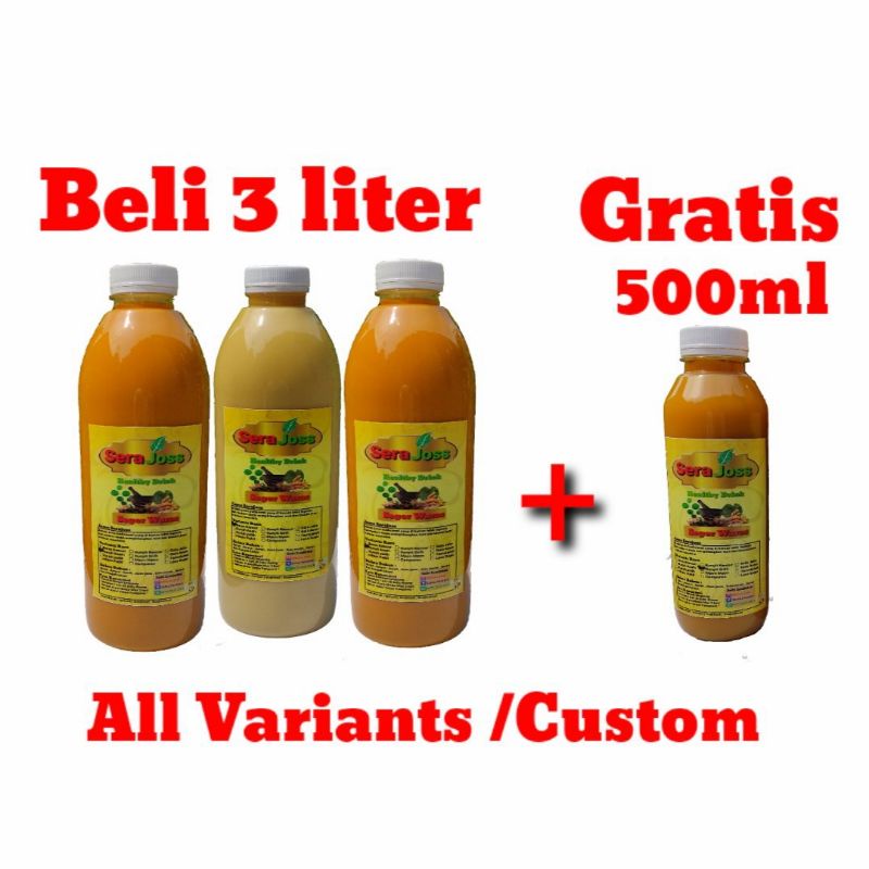 

Beli 3 Liter Jamu SERAJOSS Gratis 1Botol 500ml Custom