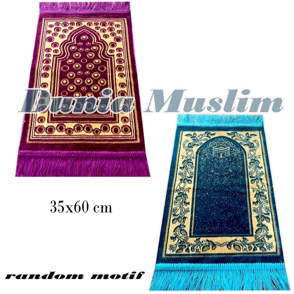 Sajadah Mini Turki Uk. 35*60 CM / Sajadah Bludru Tebal Bulu Sajadah Sujud Muka Anak Kepala