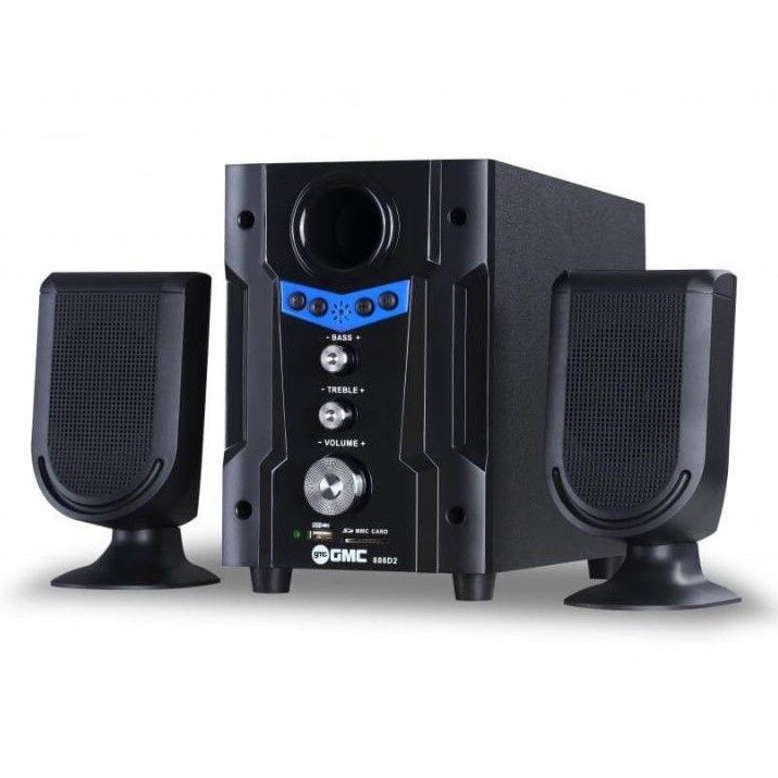 Speaker Bluetooth Bass GMC 888D2 Multimedia FM Radio Aux Original #Simbada