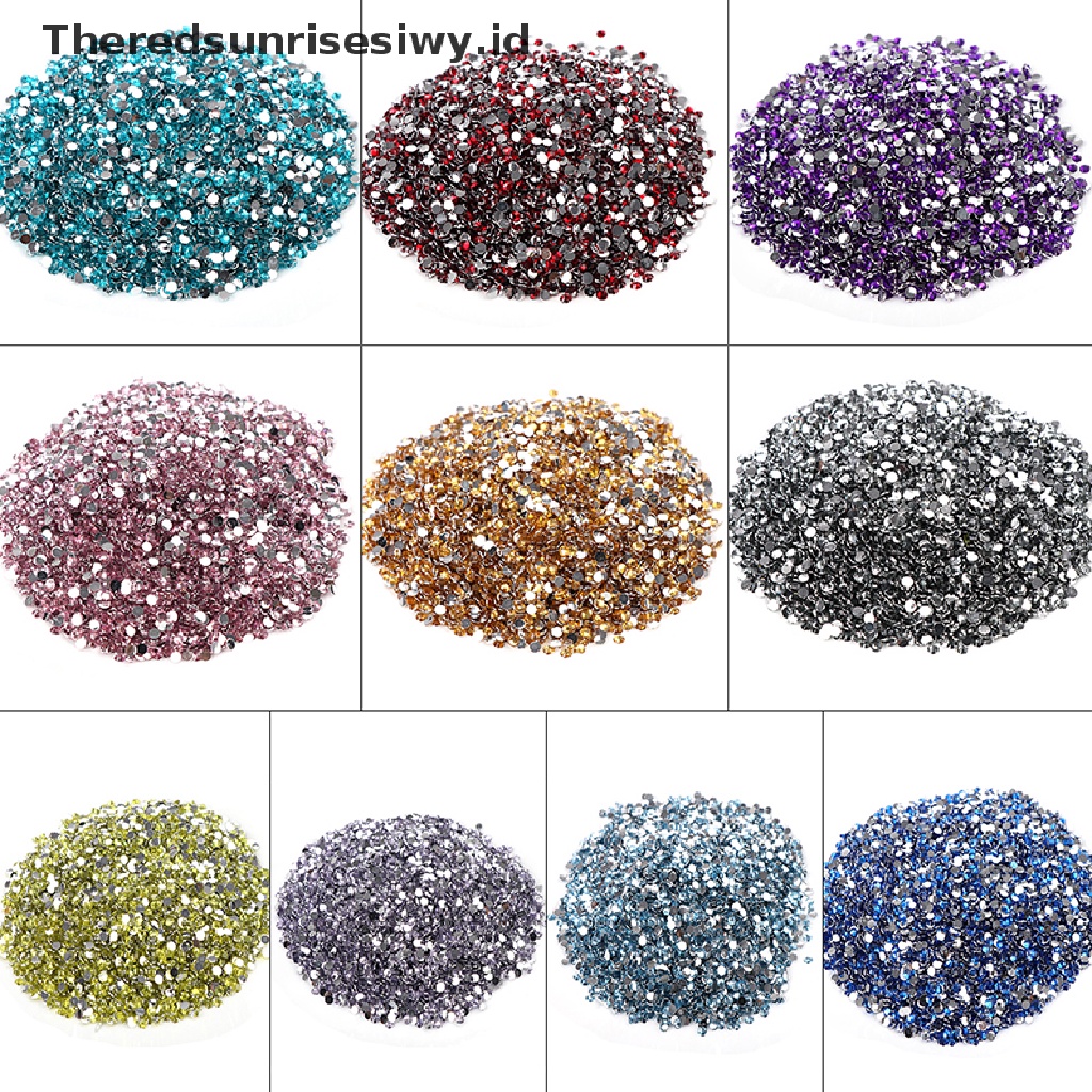 (Theredsunrisesiwy.Id) 10000pcs Kristal / Berlian Imitasi Jelly Flatback 3mm Untuk Dekorasi Nail Art