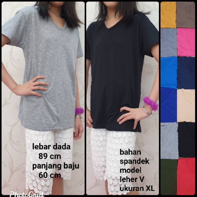 BH 185  Meygrosir Spandek bahan bagus leher V ukuran XL