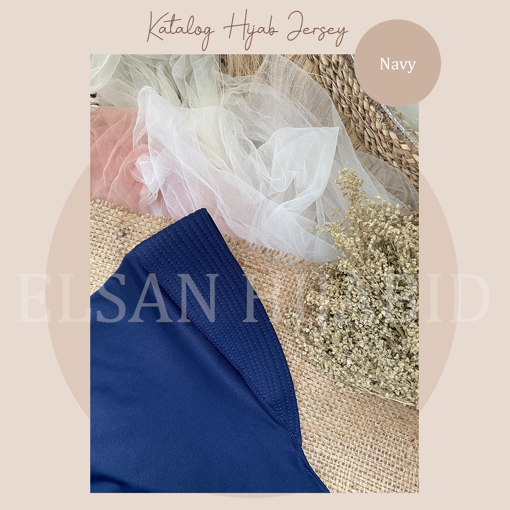 Khimar instant Hijab sport jersey premium grade A panjang menutup dada/ jilbab olahraga lycra instant jokowi-Jersey Sport Navy