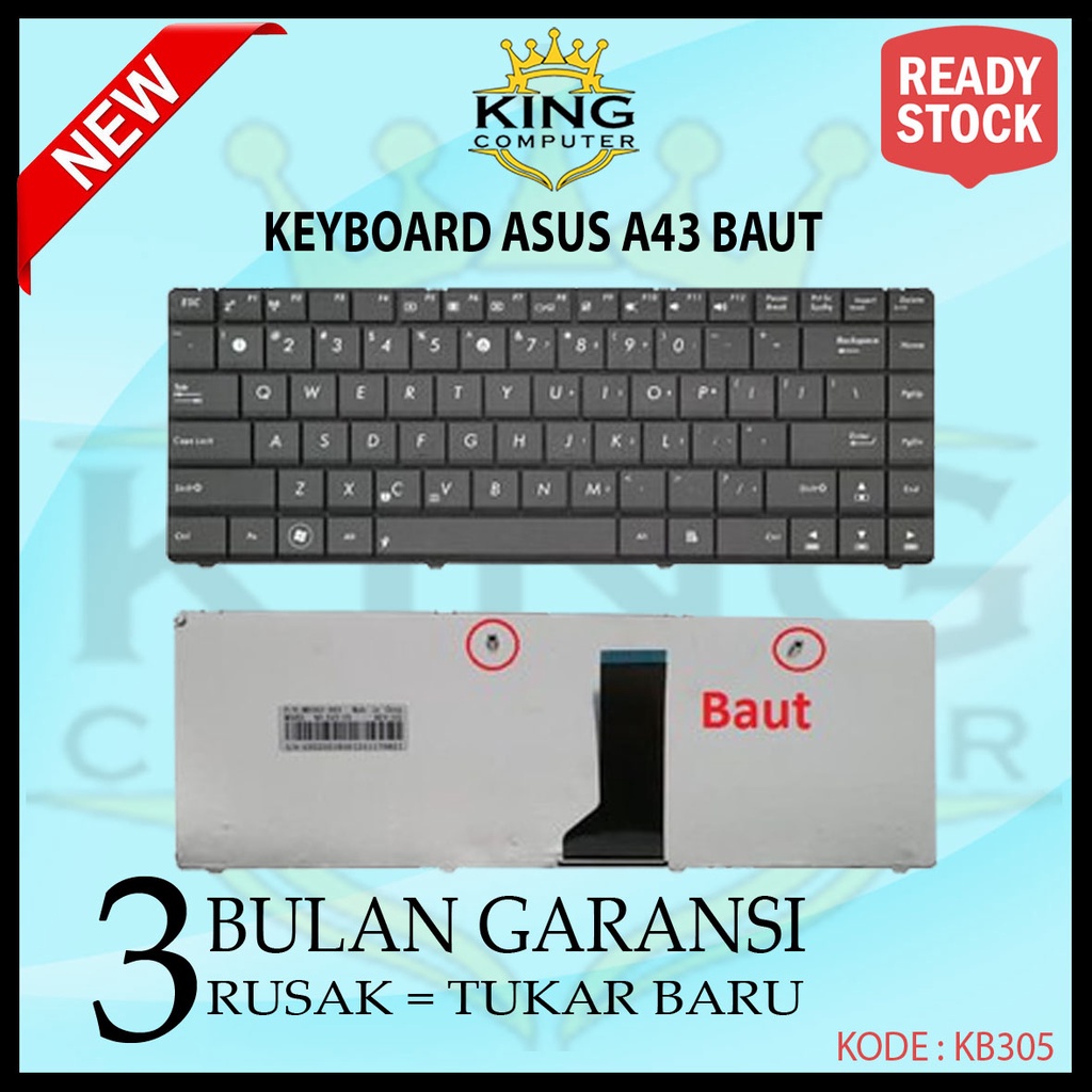 Keyboard Laptop ASUS X43U X43 K43 K43E K43SJ K43T K43U Series Baut