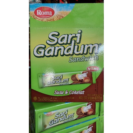 

ROMA SANDWITCH SARI GANDUM COKLAT 1 BOX ISI 12PCS