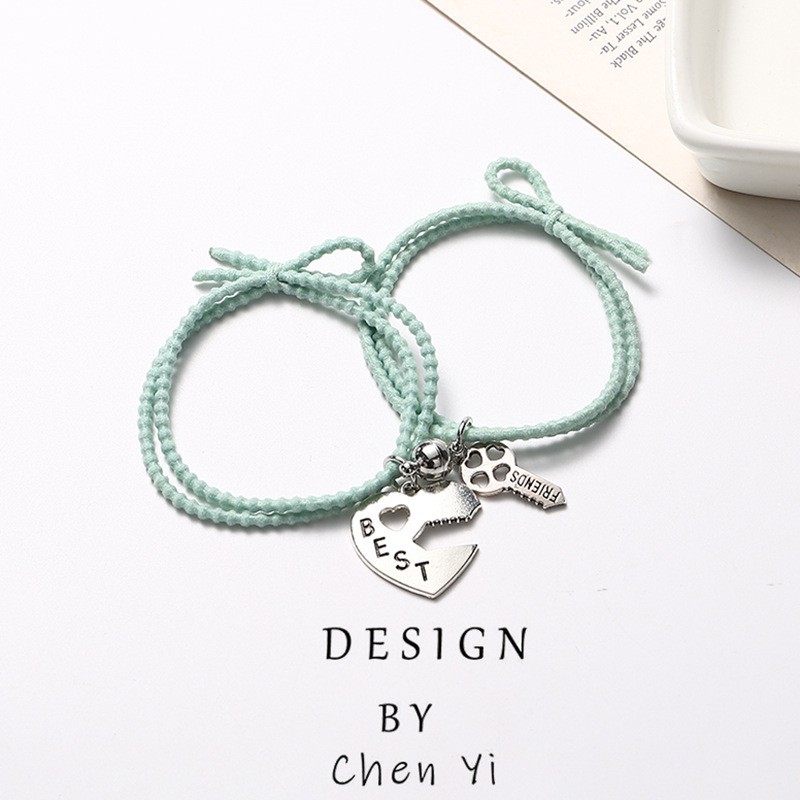 1 Set Gelang BEST FRIEND Tali Magnet Couple Pasangan Hip Hop Korea Fashion Lock Kunci