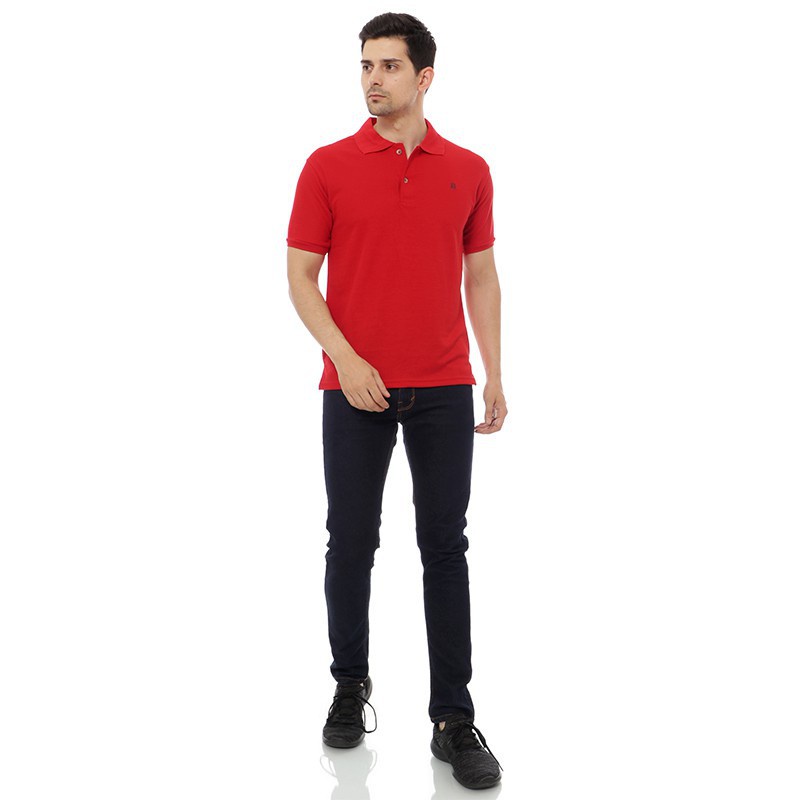 BlueButton Classic Men Embroidery PoloShirt Merah