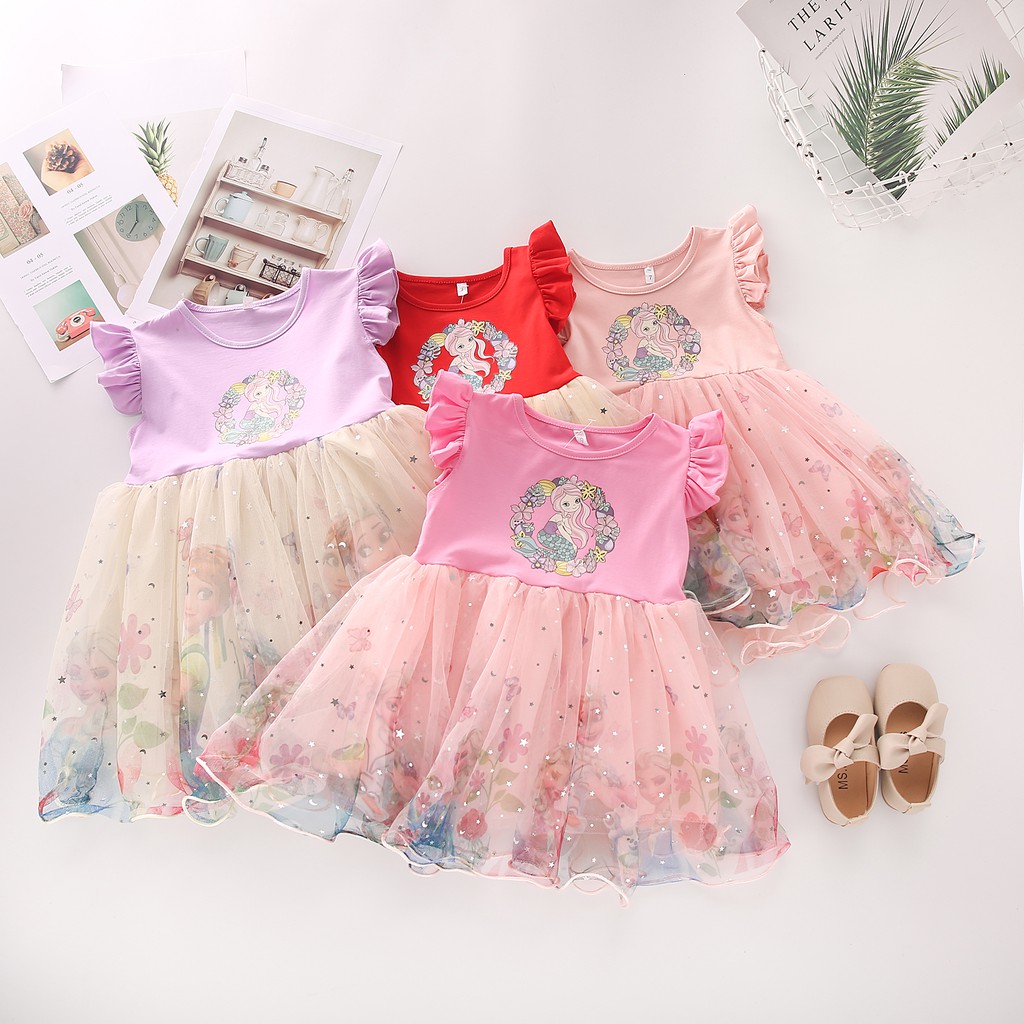 Dress Anak Perempuan Gaun Pesta Tutu bayi cewek Import - MERMAID STAR 9bln -3 Tahun Elegan Fashion-6