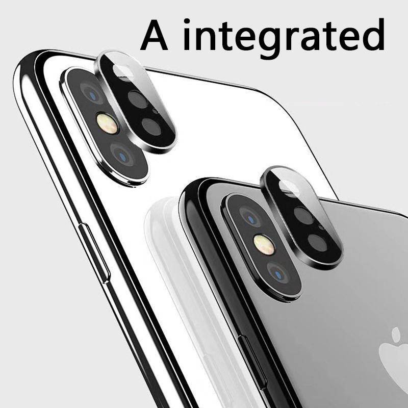 Pelindung Lensa Kamera Bahan Metal + Kaca Untuk iPhone X XR XS MAX