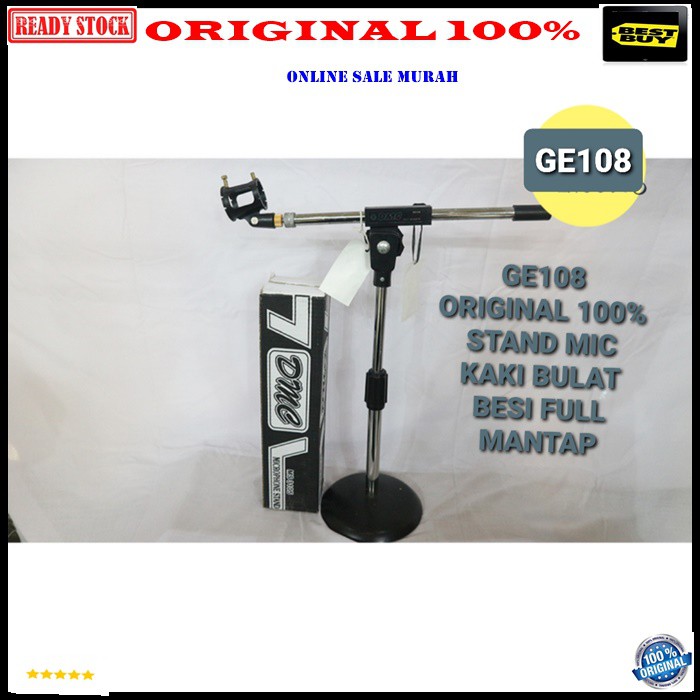 G108 ORIGINAL 100% stand mic standing mik besi kaki bulat pendek holder PEGANGAN microphone penyangga universal mikrophone tiang pegangan tripod asli gantungan hanger asli G108   BAHAN BESI  PIRINGAN BESI  Bisa segala MIC  Stand Mic Meja  tinggi 35-80 cm