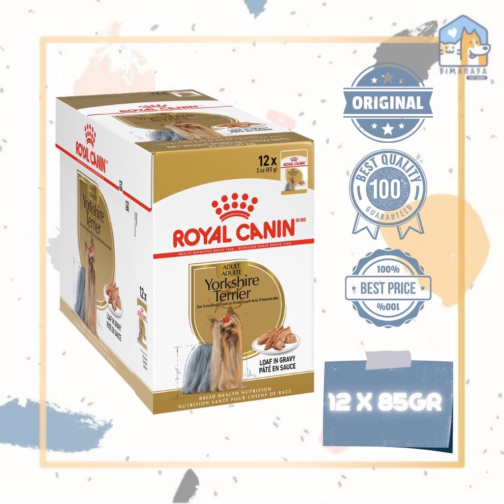 ROYAL CANIN YORKSHIRE TERRIER ADULT WET FOOD 12 X 85GR (BOX)