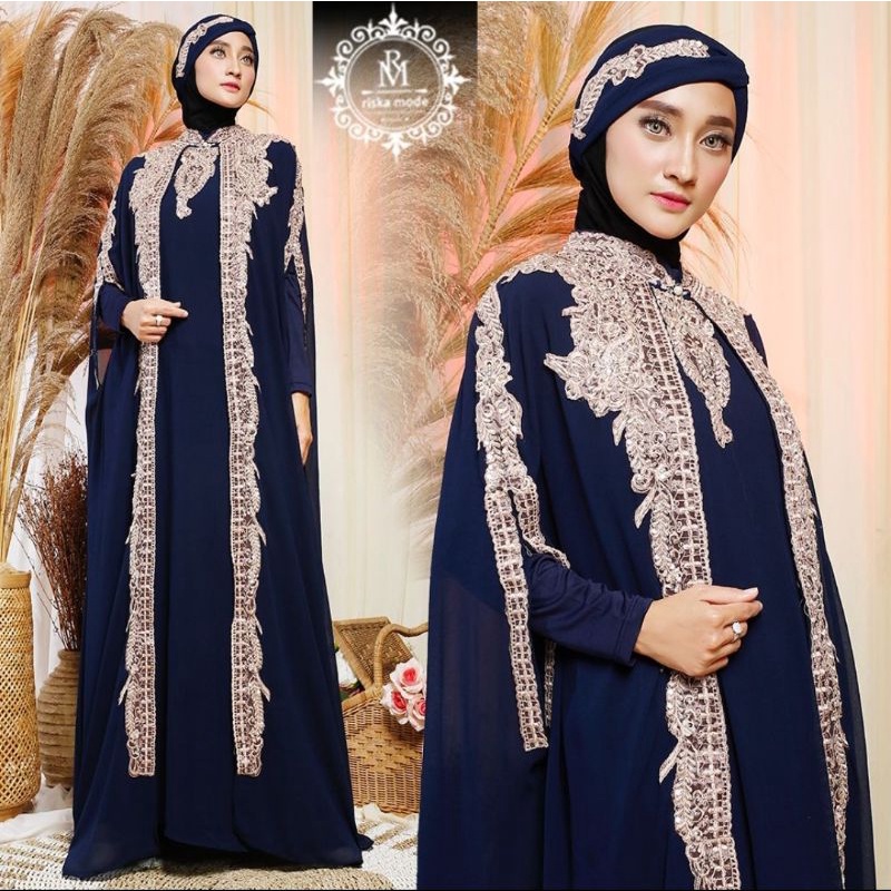 kaftan Nadia + Gamis Manset +Turban Original Butik