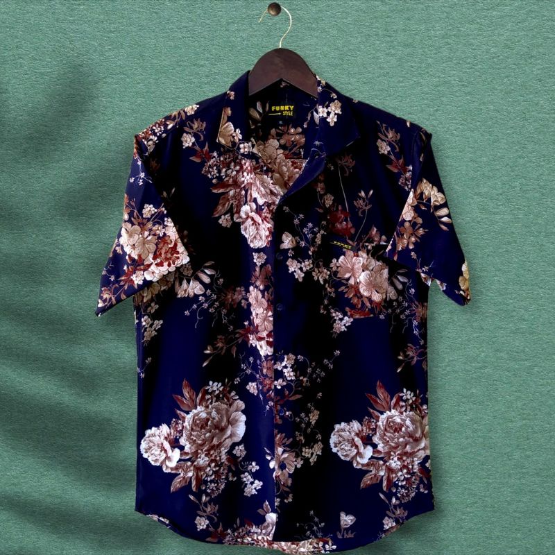 Kemeja Pria Motif Bunga | Kemeja Motif Bunga Pria