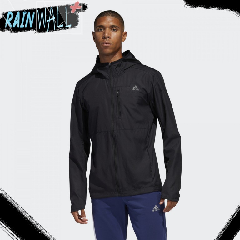 Adidas Own The Run Hooded Wind Jacket Atasan Jaket Jacket Pakaian Pria Casual Sport Olah Raga FL6964
