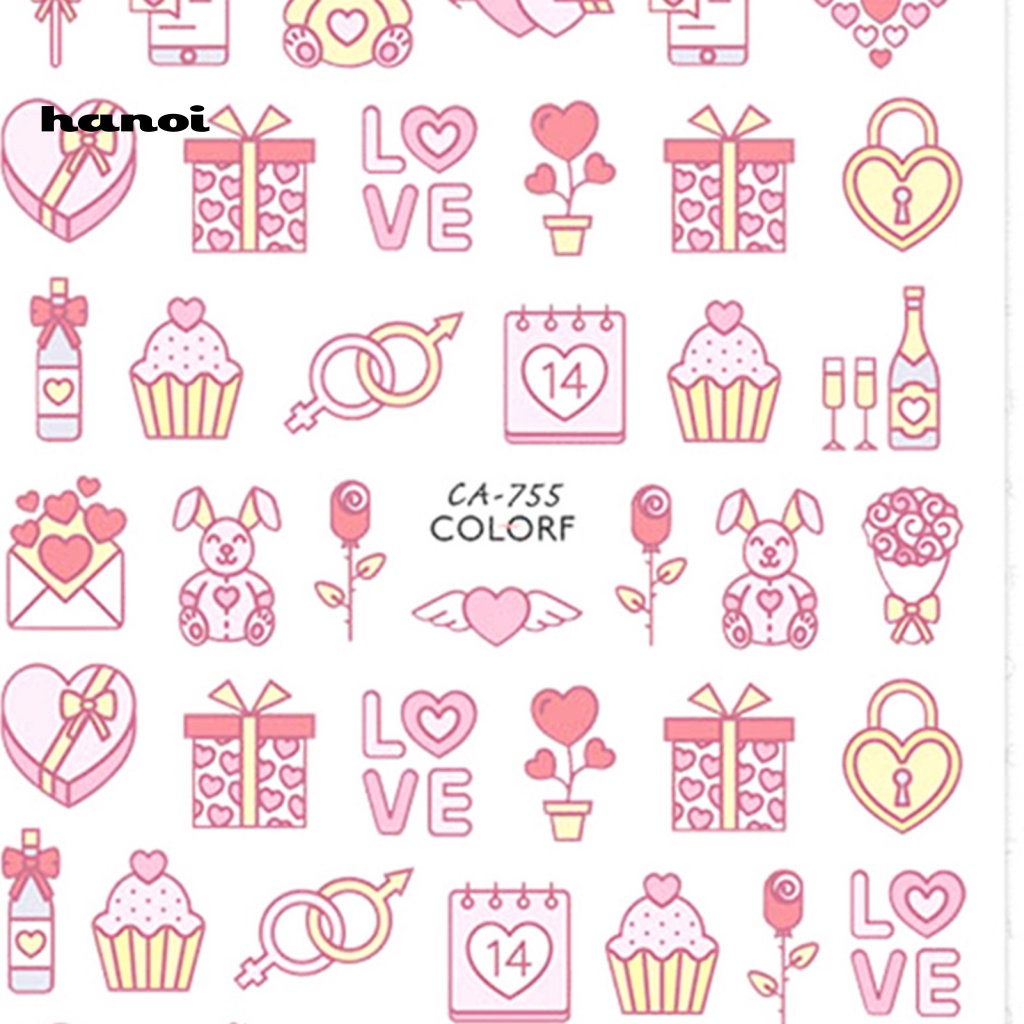 Han 1 Set Stiker Kuku Motif Kartun Untuk Dekorasi Nail Art