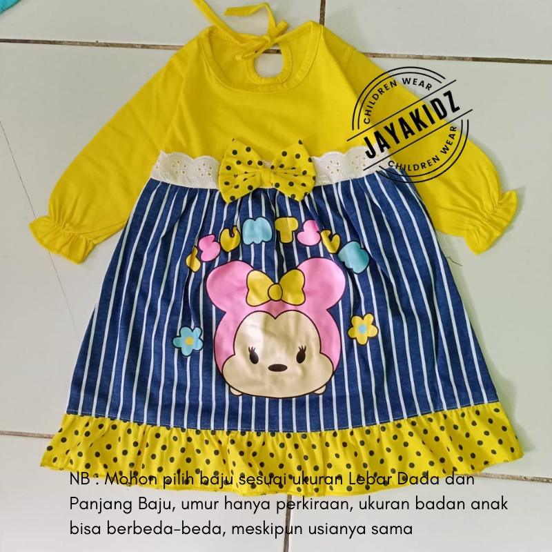 Baju Muslim Gamis Bayi Perempuan Usia Baby Newborn 0 6 12 Bulan - Dress Muslim Anak Bayi Perempuan Lucu 0 6 12 Bulan 1 Tahun Murah-KUNING-TSUM 01